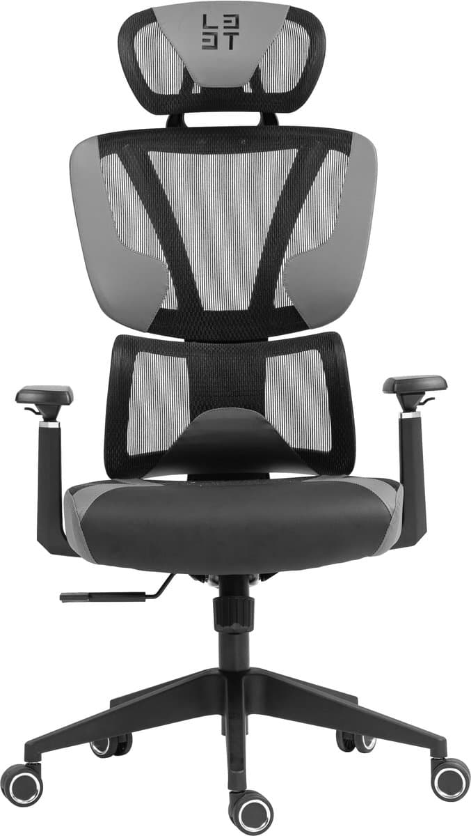 Deltaco Gaming L33T - Gaming Stoel - FuzionX Stof - Nek- en Rugkussen - Ergonomisch - Grijs/Zwart