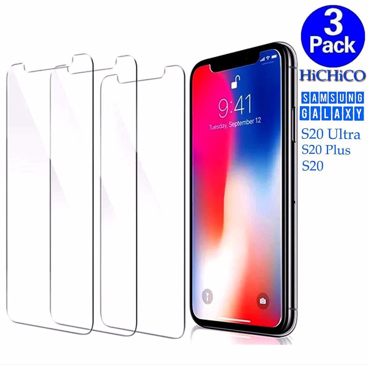 Samsung Galaxy S20 Plus Screenprotector - Full Cover 3D Edge Tempered Glass Screen Protector Glas Geschikt voor Galaxy S20 Plus Beschermglas - Galaxy S20 Plus Glazen bescherming 3Pcs....... HiCHiCO