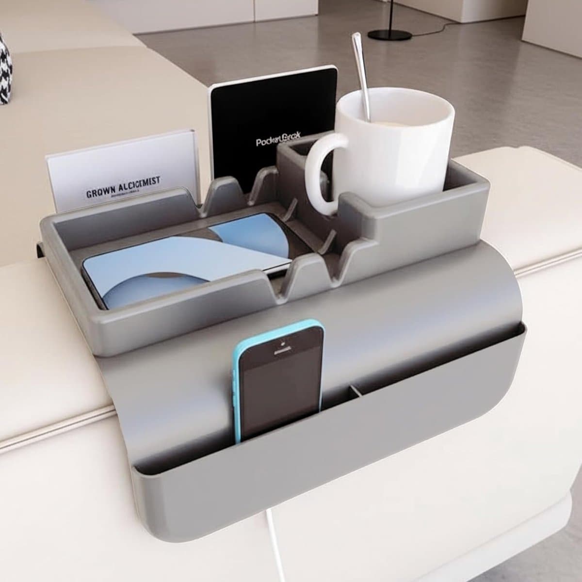 Namajunas - Armleuning Dienblad - Armleuning organizer - Silicone armleuningblad - Siliconen Bankhouder voor Afstandsbediening & Drinken - Opbergrek - Bekerhouder - Anti slip - Organizer - Bank - Zetel - Sofa - Banktafel