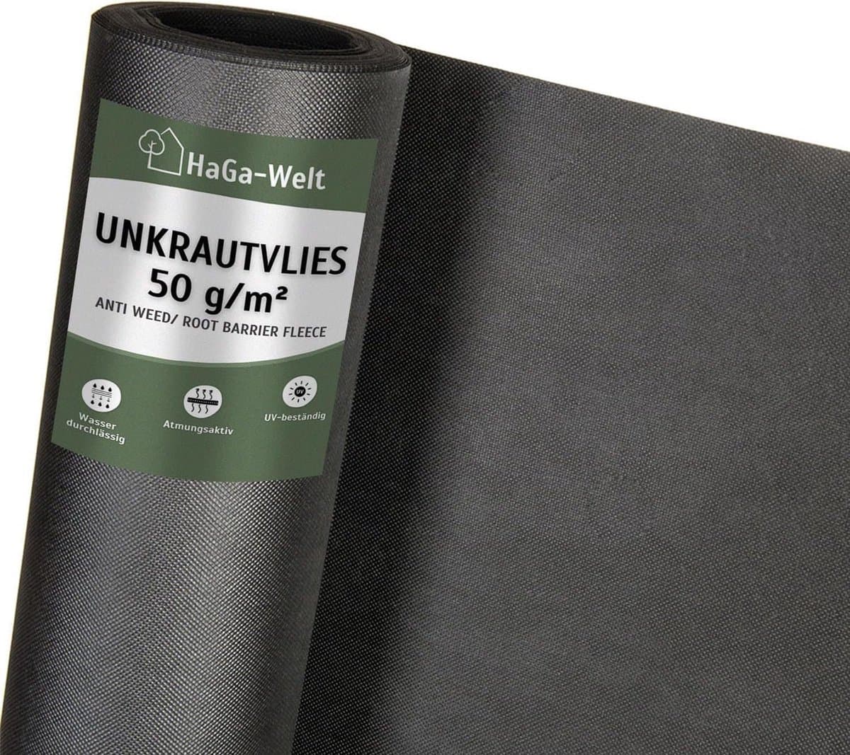 Tuinvlies Onkruiddoek - Gronddoek Bodembedekker - Onkruid Vrij Houden - Waterdoorlatend UV-Gestabiliseerd - 12 x 50 Meter