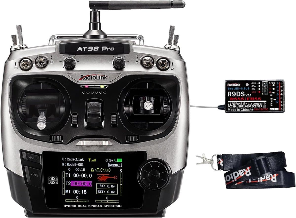 RC Radio Zender - Afstandsbediening Controller - Drone Vliegen - 10 12 Kanalen - 18.3 x 9.9 x 19.3 cm