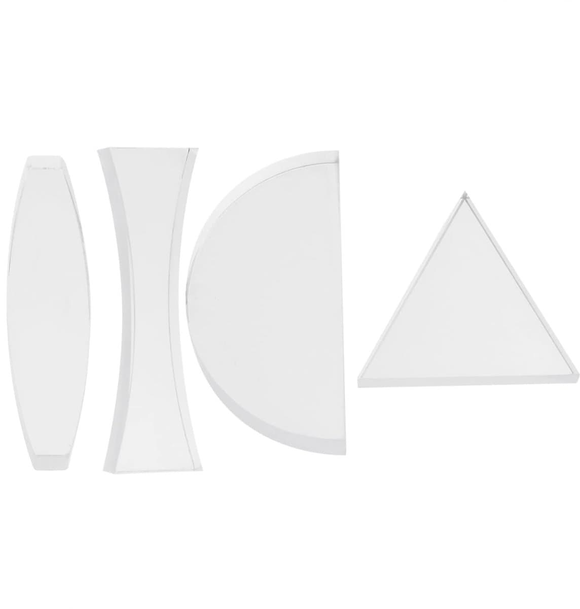 4pcs optische lens - optische acryl lens - fysische leermiddelen - cilindrische concave lens - fysische convex lens - natuurkunde lessen