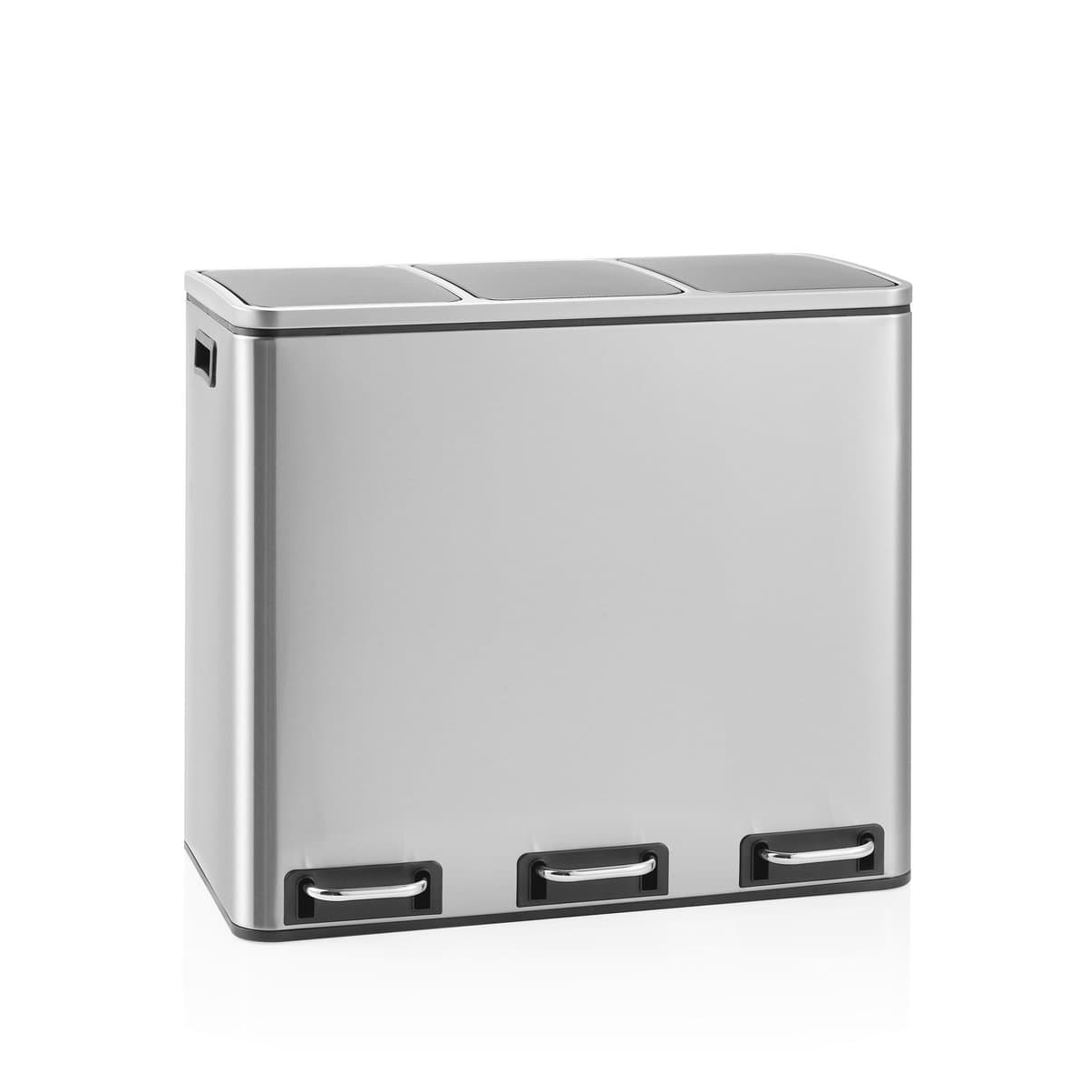 Afvalverzamelaar / afvalscheidingssysteem Clean 9 - 54L (3x18L) roestvrij staal zilver hjh OFFICE