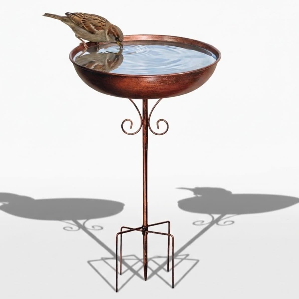 NBAP®Vogelbad op Voet - Vogelhuisje op Paal -Bruin