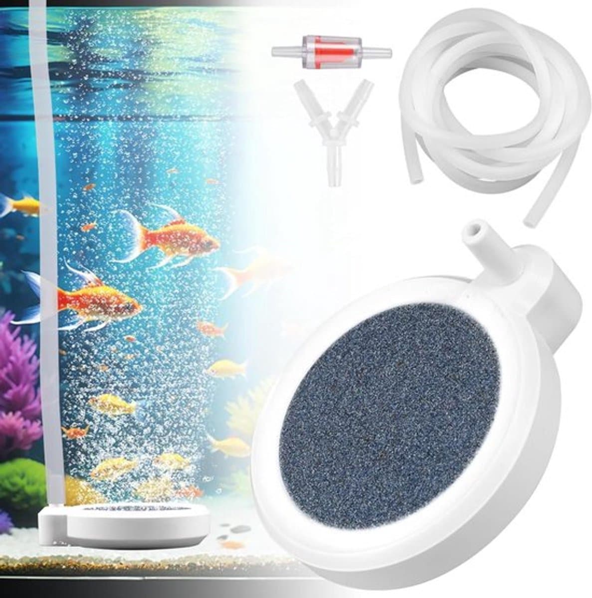 Offervescent Stone for Aquarium 55mm - Nano Air Stone Flooder for Home Fish Market Lake Oxygen Rich