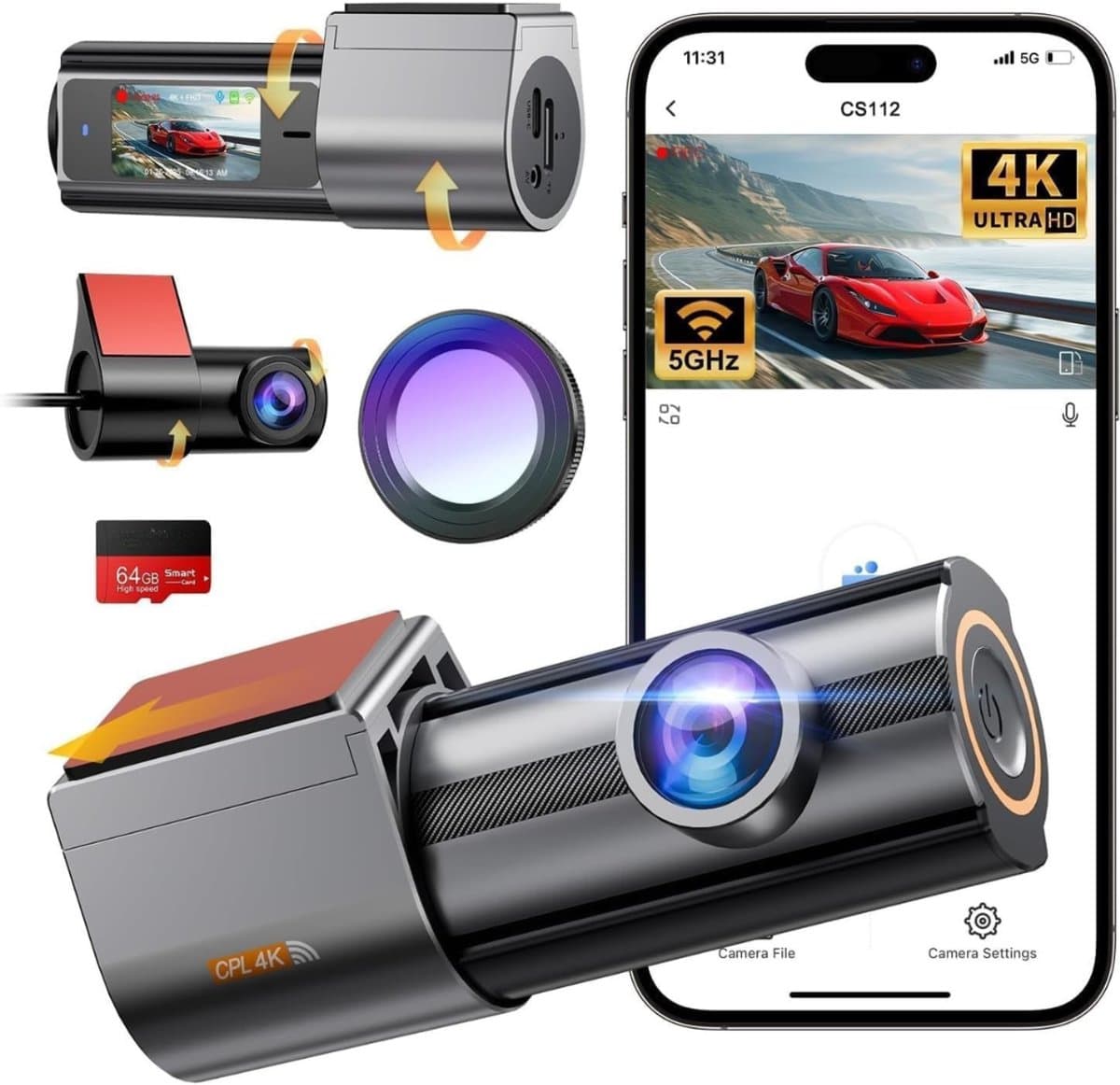 MIRA® Dashcam voor Auto Voor en Achter - Dashcam - Zwart - ‎22cm x 14cm x 6cm
