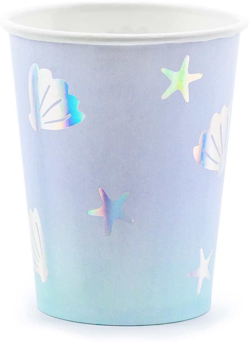 PartyDeco Bekertjes Zeemeermin (6 st 220 ml)