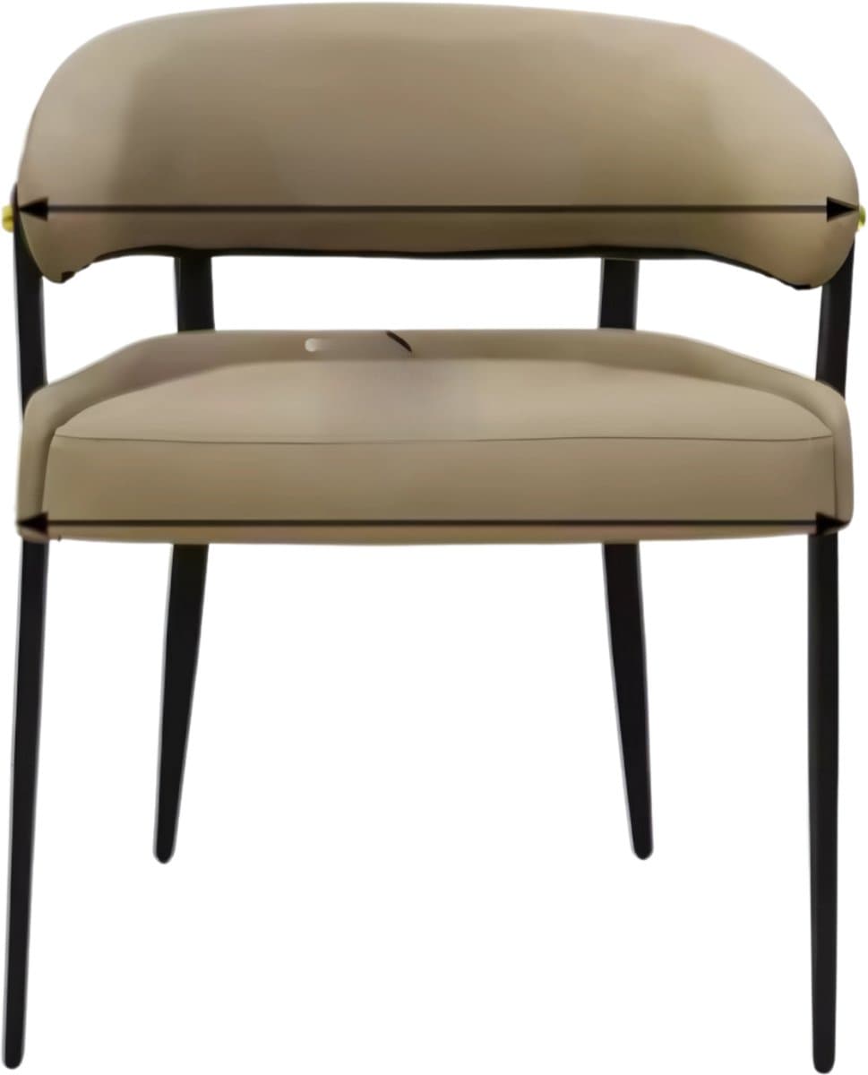 Luxe Keukenstoelen - Set van 2 - Microvezelleer Eetkamerstoelen met Gestoffeerde Zitting - Voor Restaurant, Hotel of Kantoor
