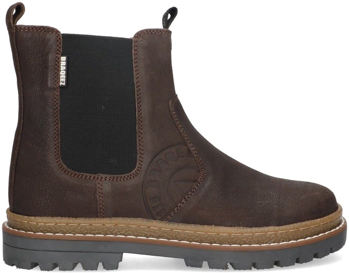 Braqeez 425922-117 Jongens Chelsea Boots - Bruin - Leer - Ritssluiting