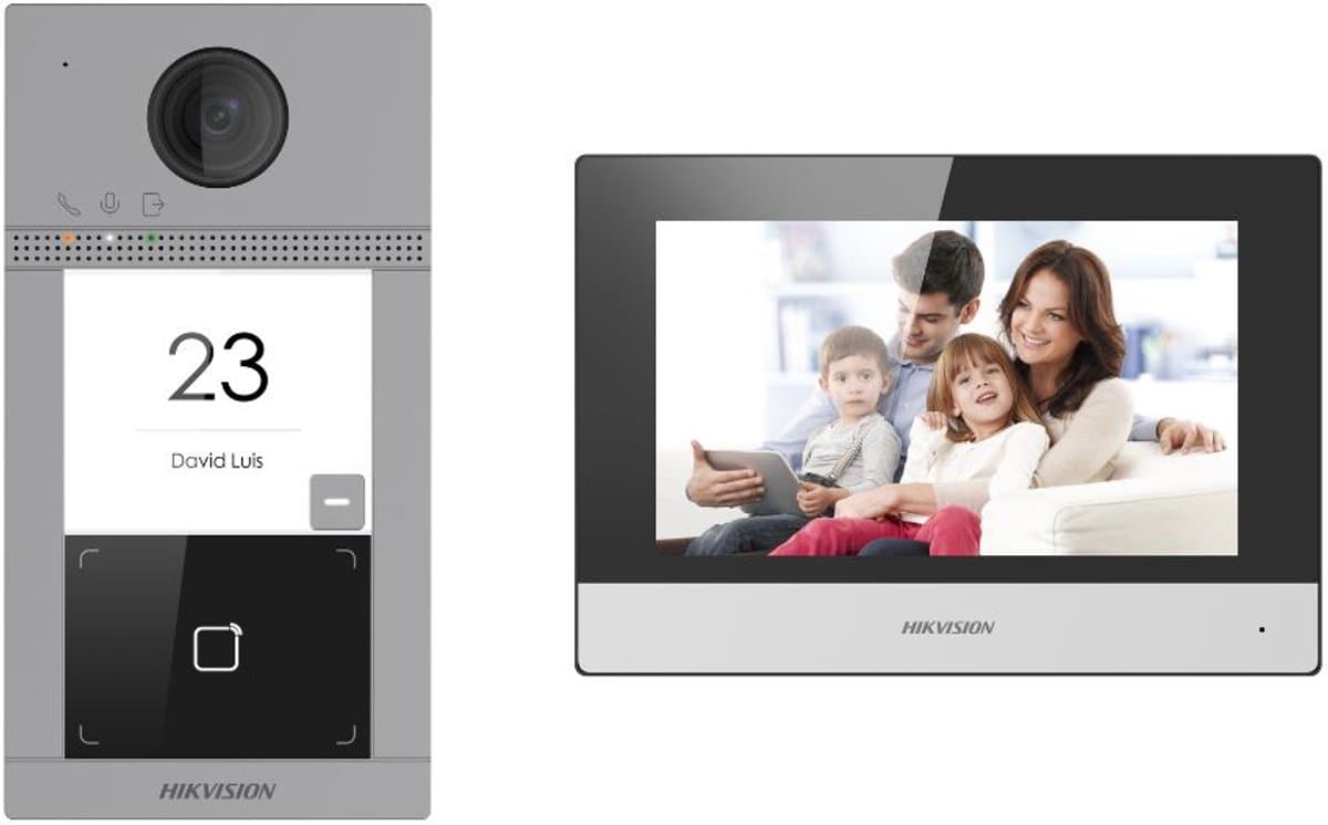 Hikvision DS-KIS604-S(C) IP-video-intercomset met 7 inch touchscreen en 2 MP-camera