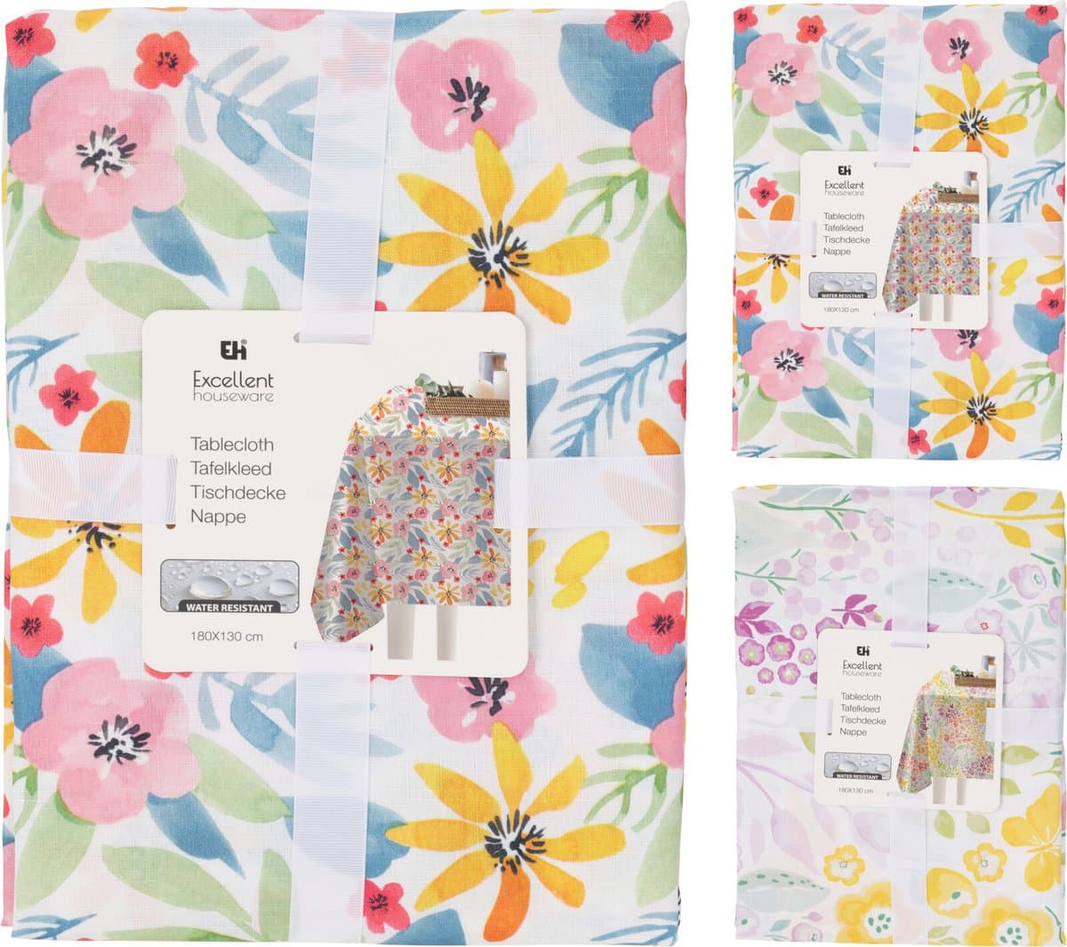 Koopman - Tafellaken - 180×130cm - Kleurvolle Bloemen - Waterdicht - Polyester