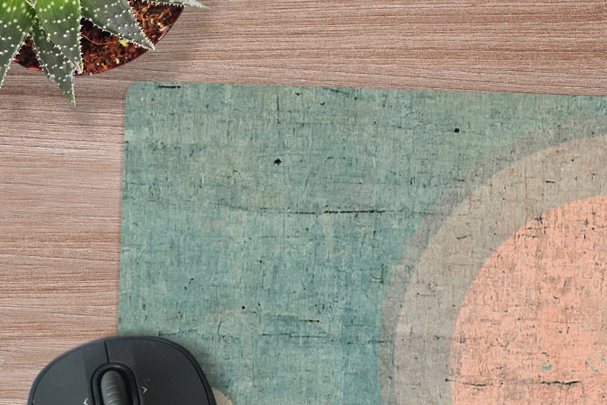 Muismat XXL 80x60 cm - Bureau onderlegger - Bureau mat Vintage - Zee - Golven - Zon - Bureaumat - Gaming mousepad xl - Bureaulegger groot - Computer deskmat