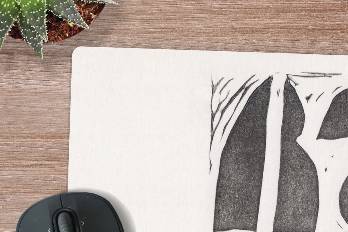 Muismat XXL 80x60 cm - Bureau onderlegger - Bureau mat Abstract - Vormen - Vormen - Zwart - Bureaumat - Gaming mousepad xl - Bureaulegger groot - Computer deskmat