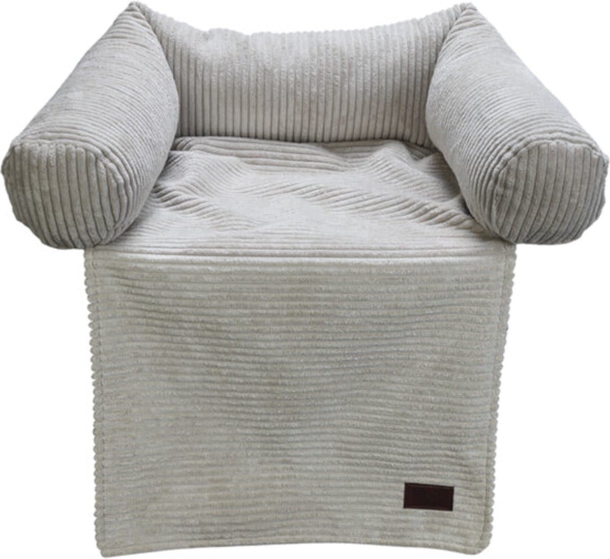Designed by Lotte Bankkussen Ribbed - Hondenkussen - Licht Grijs - 50x50x30 cm