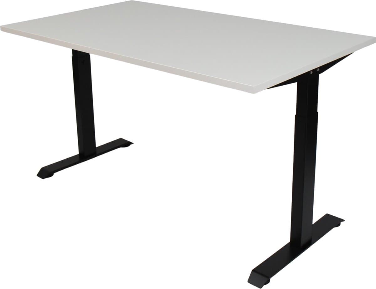 Office Hero® Cosmic - In hoogte verstelbaar bureau zwart frame - Game bureau - Computertafel - Werktafel - 140x80 - Wit