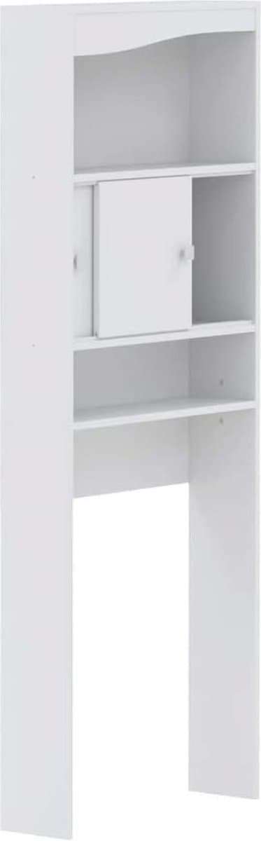 Wasmachine Kast - Wasmachine Ombouw Opbergrek 3 Schappen - Wasmachine Meubel Met Verhoger - Kast Voor Wasdroger - Wit