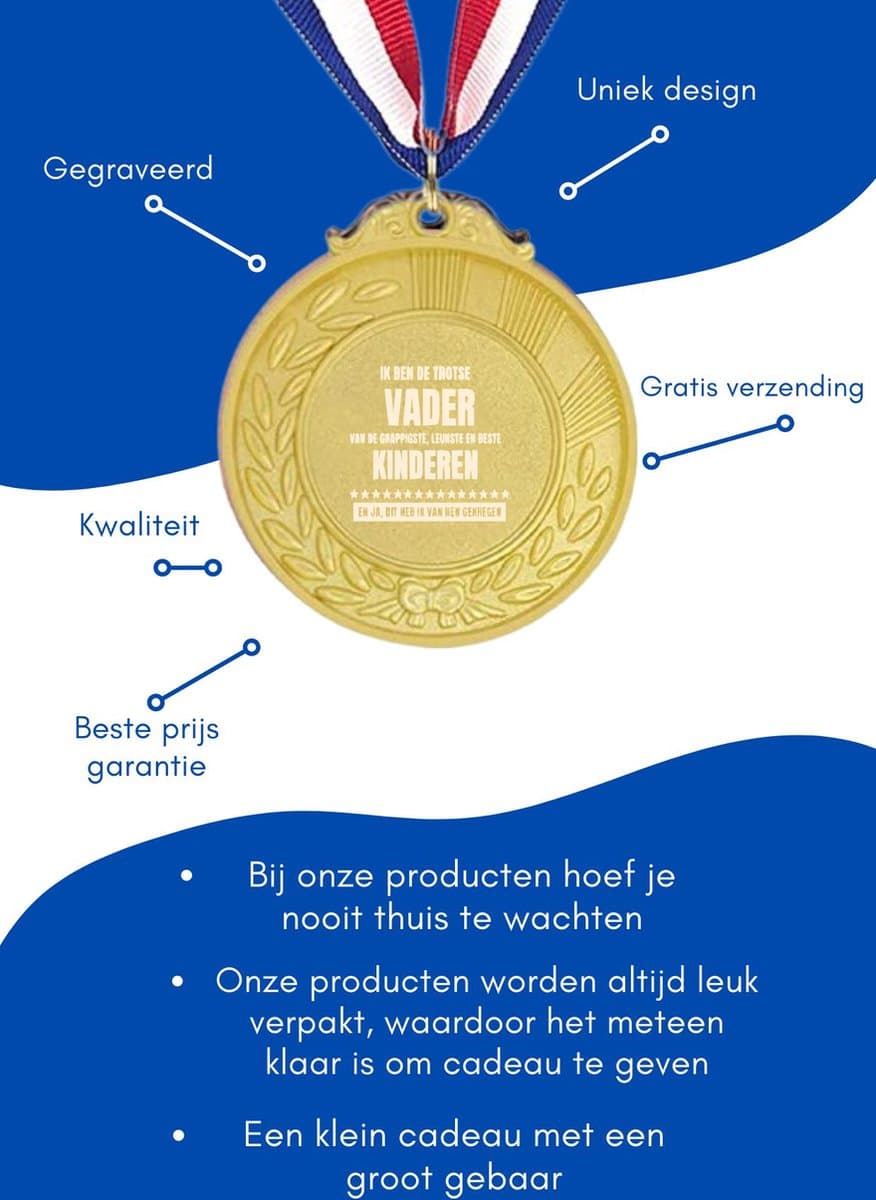 Akyol - ik ben de trotse vader van de grappigste en leukste en beste kinderen medaille goudkleuring - Vader - familie - cadeau