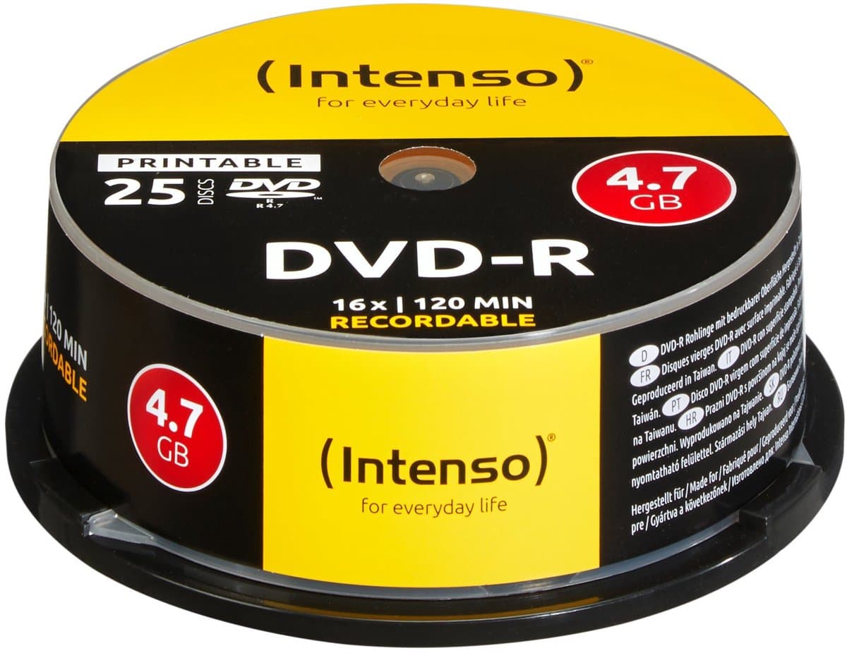 Intenso 4801154 DVD-R disc 4.7 GB 25 stuk(s) Spindel Bedrukbaar