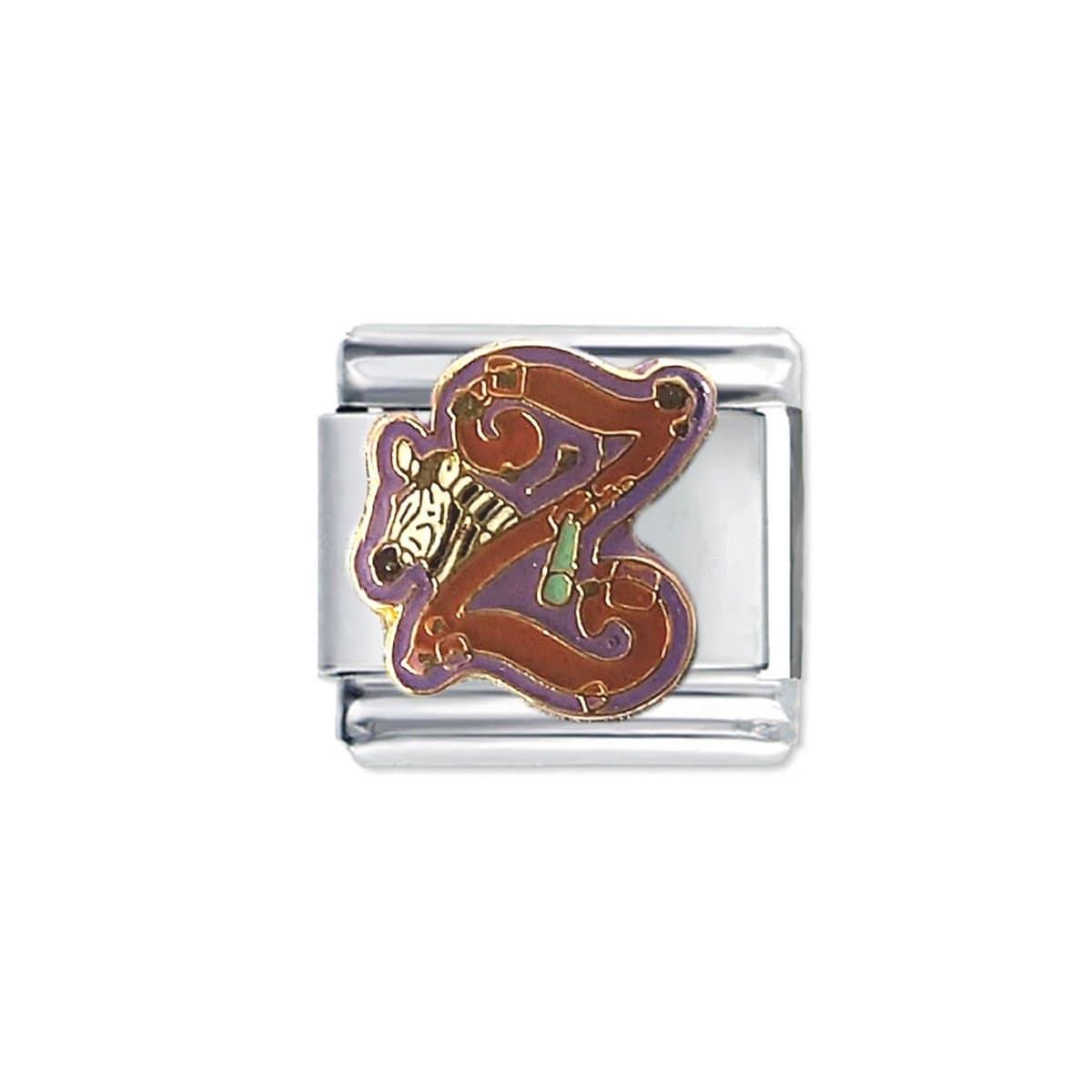 Schakel Bedel - Letter Z - Fun Colours - 9mm Schakel voor Italiaanse Bedelarmband