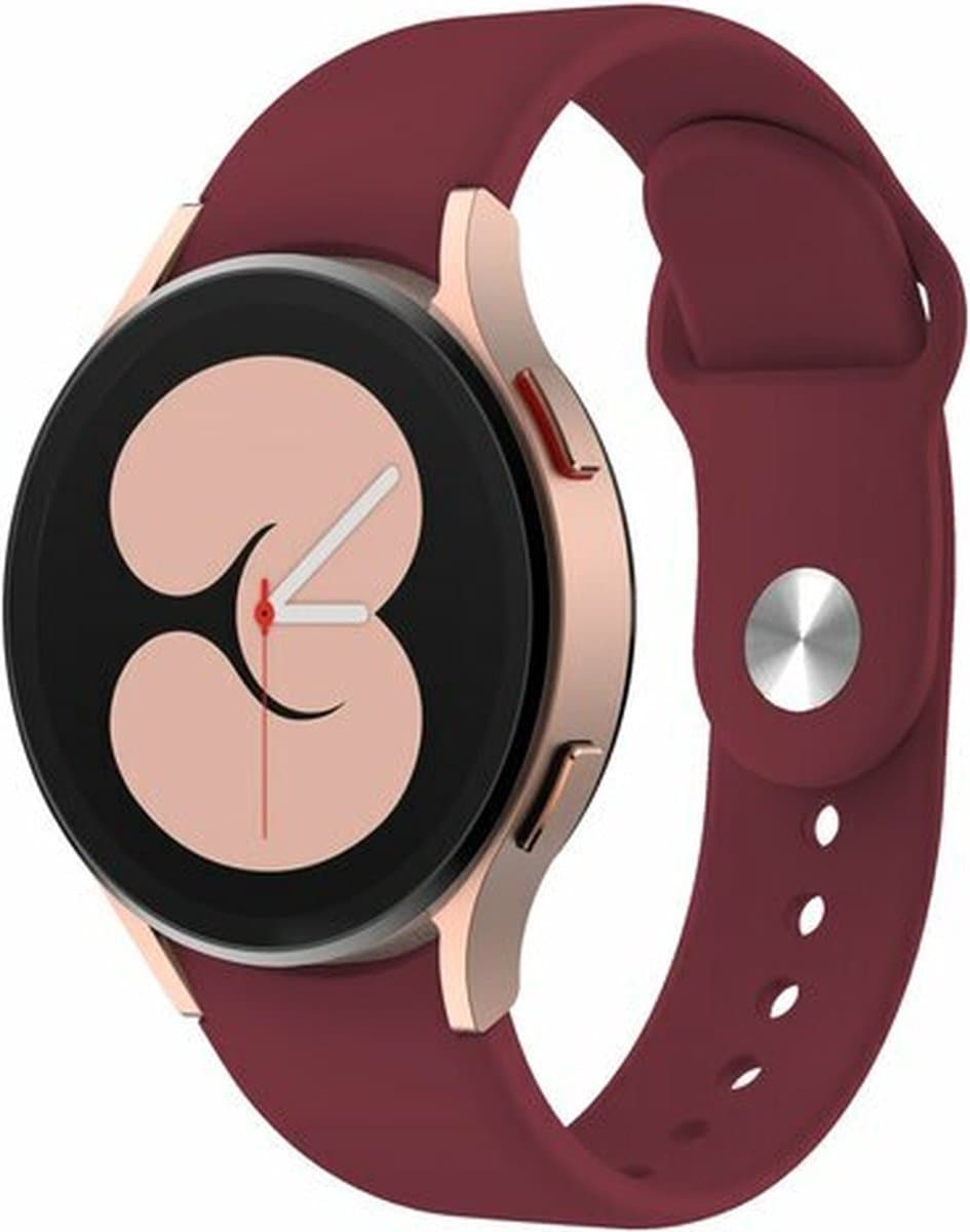 By Qubix - Geschikt voor Samsung Galaxy Watch bandje - Sportbandje 20mm - Bordeaux - Geschikt voor Samsung Galaxy Watch 7 (40 & 44mm) - Galaxy Watch FE - Galaxy Watch 6 - Galaxy Watch 6 Pro - Galaxy Watch 5 - 5 Pro - Galaxy Watch 4 - 4 Classic