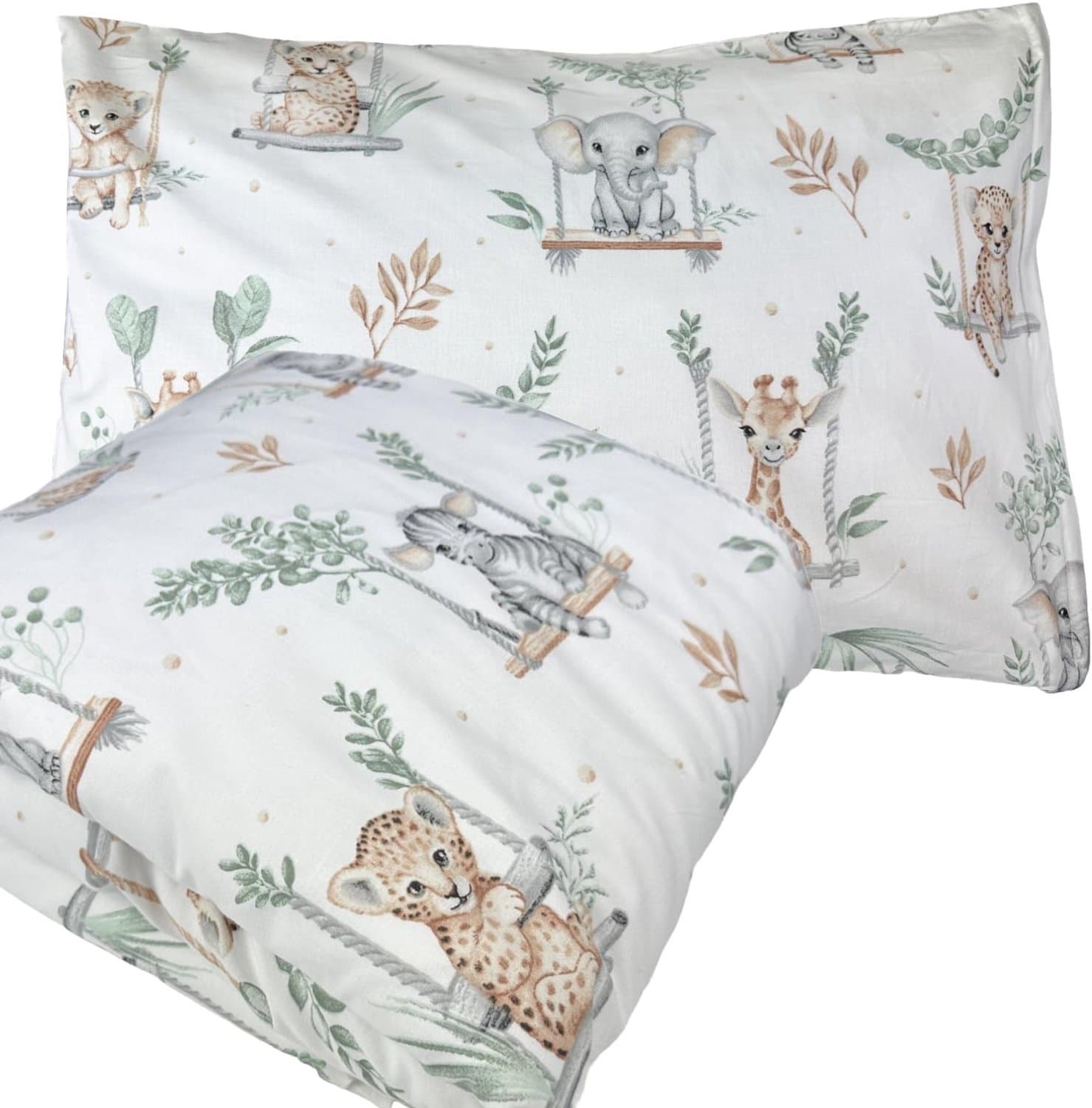 Kinderbedlinnen Set - 100 x 135 cm - 100% Katoen - Safari Motief
