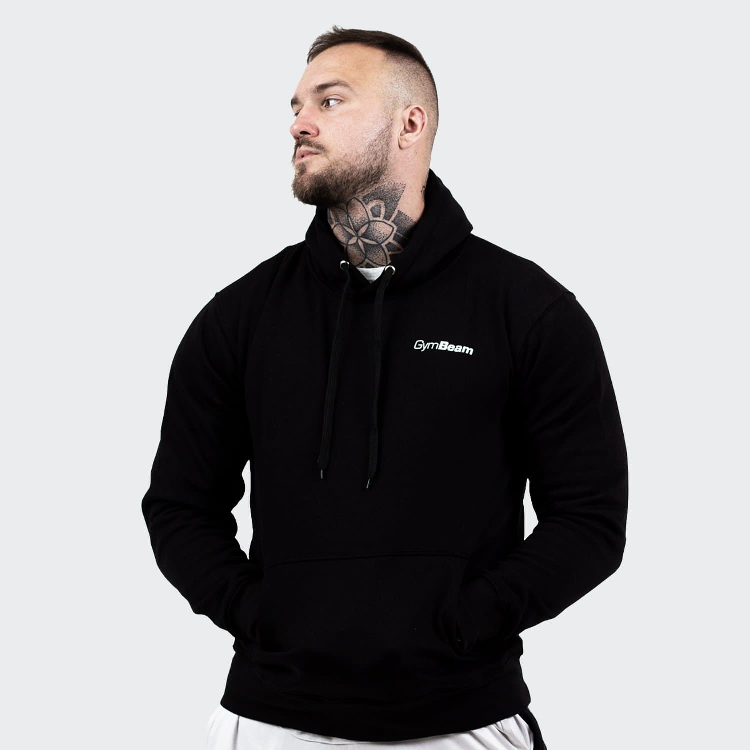 GymBeam Heren Athlete Hoodie Zwart Wit S