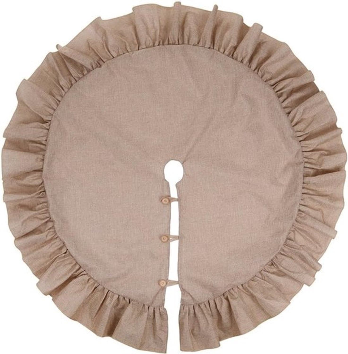Grote Jute Kerstboomkleed 122 cm - Rustiek en Dik - Feestelijke Boomrok Ronde Rand