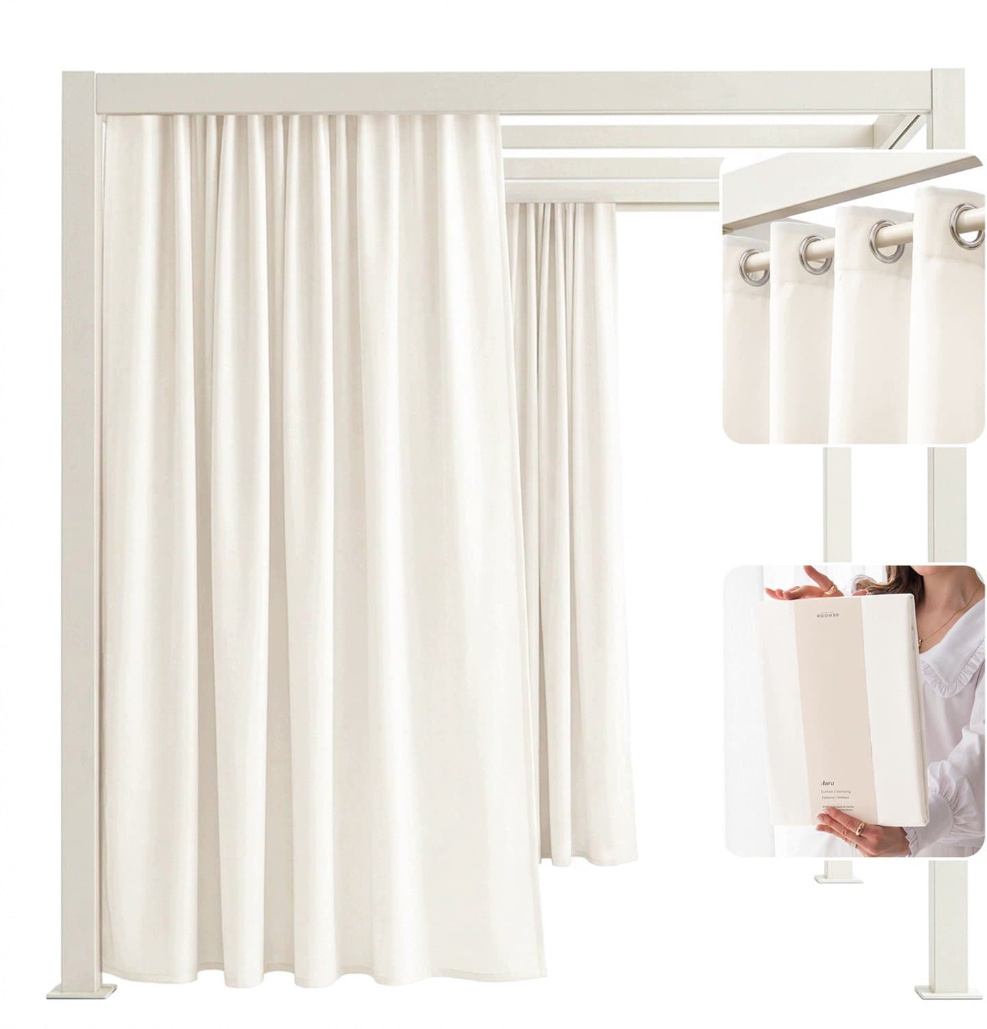 Waterdichte Tuindoek 180x250 cm Gebroken Wit met Grommets