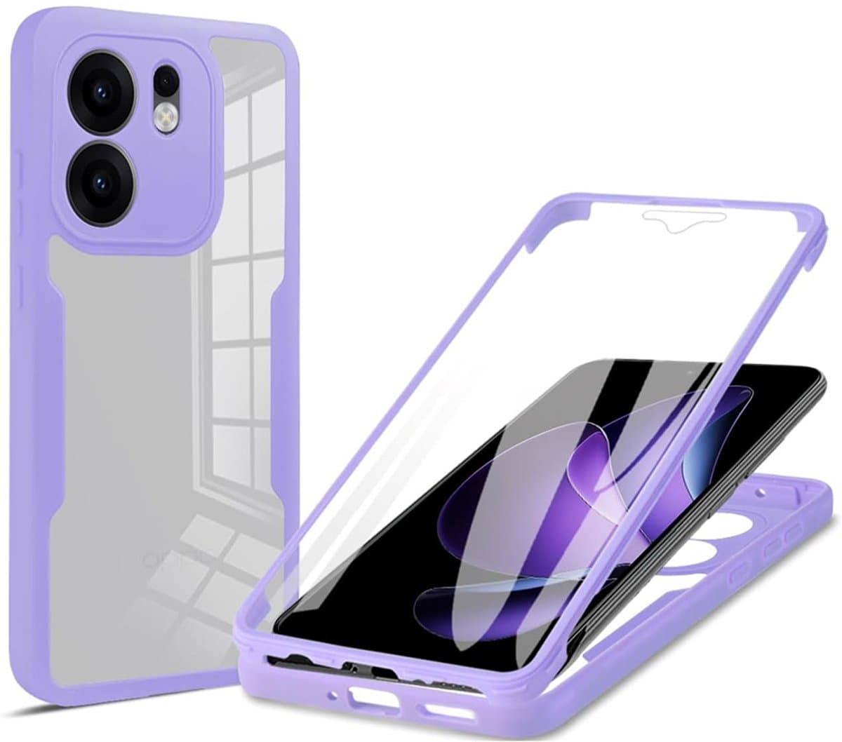 Hoesje geschikt voor Oppo Reno13 F 4G/5G / Reno13 FS 5G - Techsuit ColorVerse 360 Case met Screenprotector - Paars