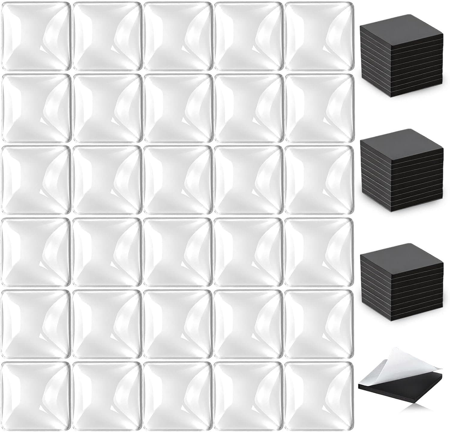 30 sets vierkante koelkastmagneten van 25 mm