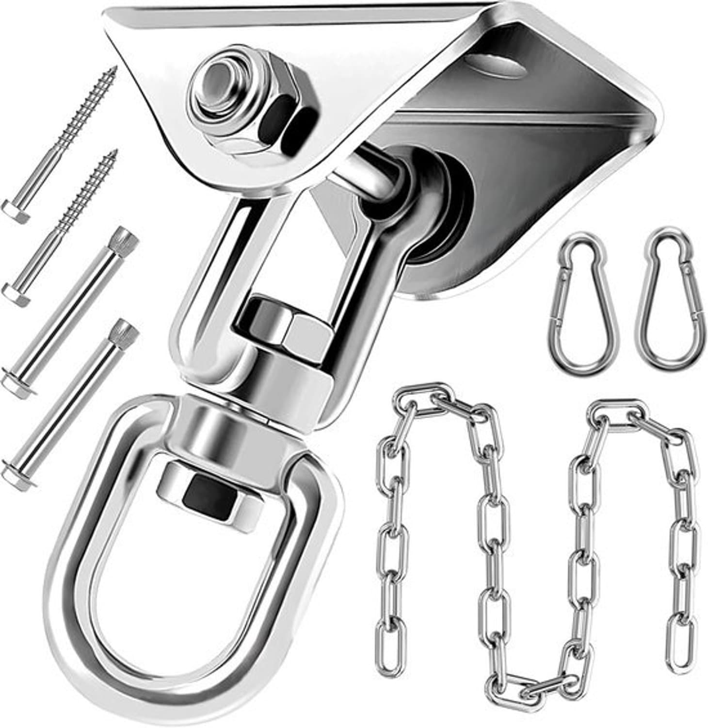 Schommelhaak - Ophangset RVS met ketting voor hangmat en yoga