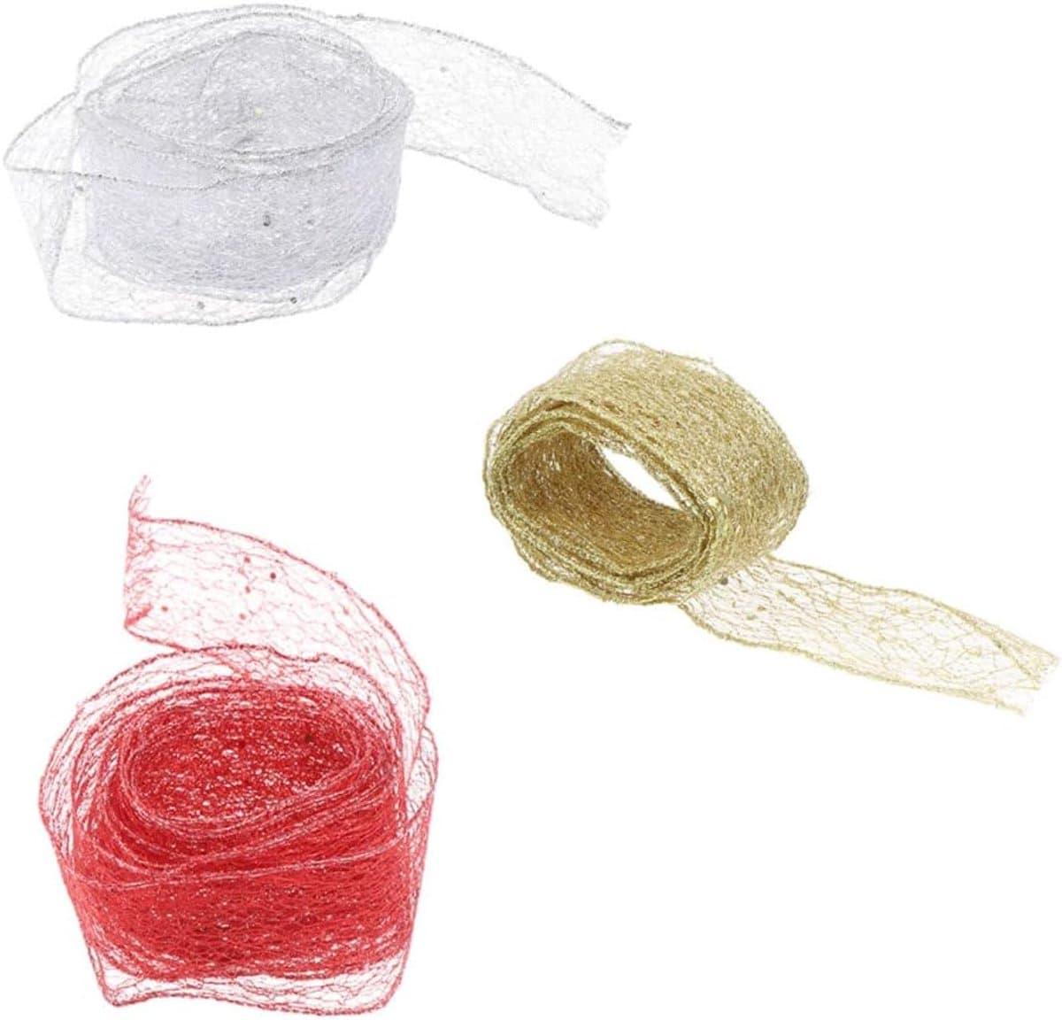 3 Stks Haar Geschenken Ties Decor Xmas Tree Lint Chiffon Lint Kristal Decor Guirlande Decor Ambachten Versieren Decoraties Flash Verpakking Leveringen Bruiloft Decoratie