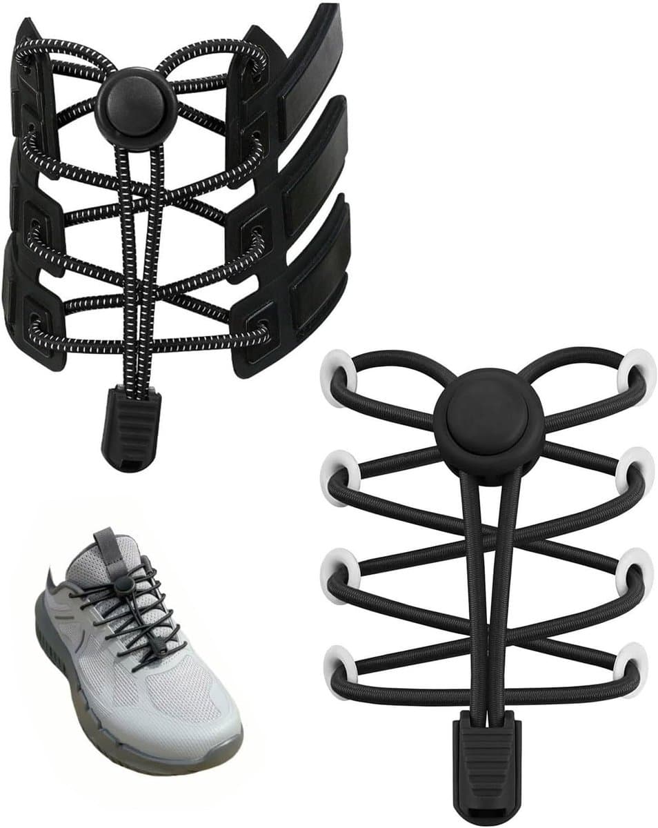 2 paar elastische veters voor volwassenen en kinderen, elastische veters, zelfborgend, geen strikveters, geschikt voor gymschoenen, wandelschoenen