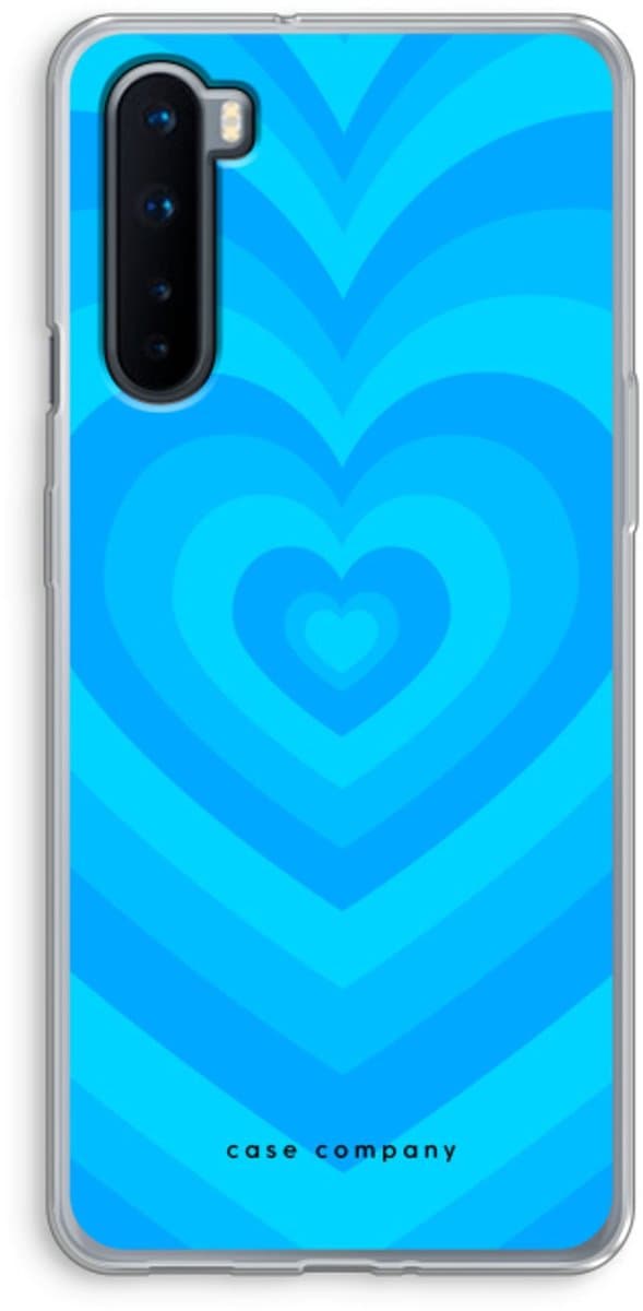Case Company® - Hoesje geschikt voor OnePlus Nord hoesje - Hart Blauw - Soft Cover Telefoonhoesje - Bescherming aan alle Kanten en Schermrand