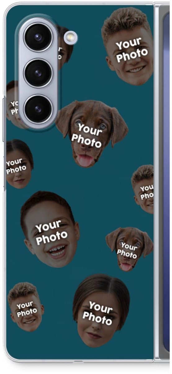 Gepersonaliseerd - Case Company® - Hoesje geschikt voor Samsung Galaxy Z Fold5 hoesje - Gepersonaliseerd gezicht N°1 - Soft Cover Telefoonhoesje - Bescherming aan alle Kanten en Schermrand