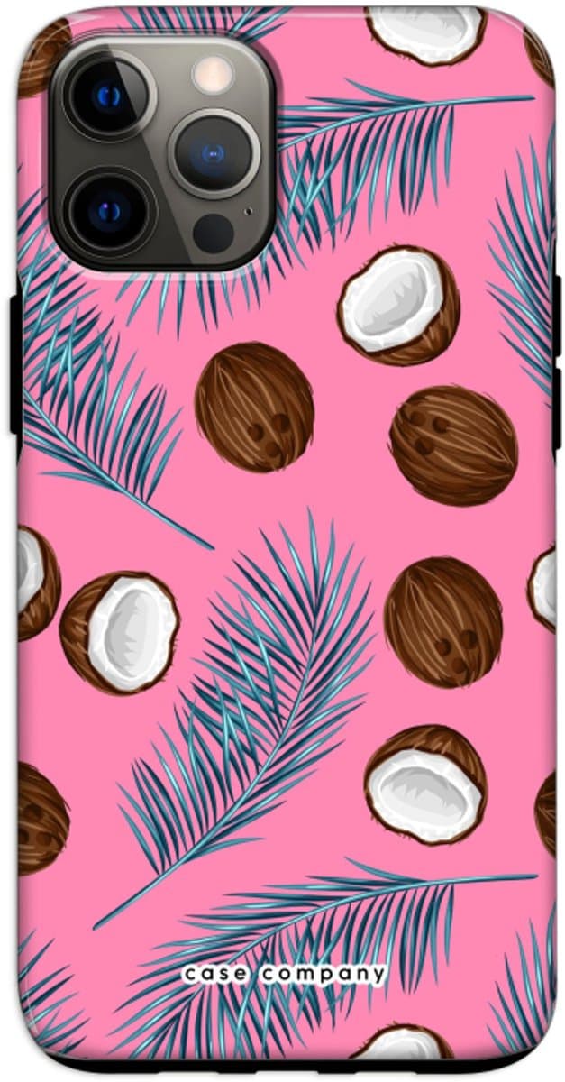Case Company® - Hoesje geschikt voor iPhone 12 Pro hoesje - Kokosnoot - Tough Case - Maximale Bescherming alle Kanten en Schermrand