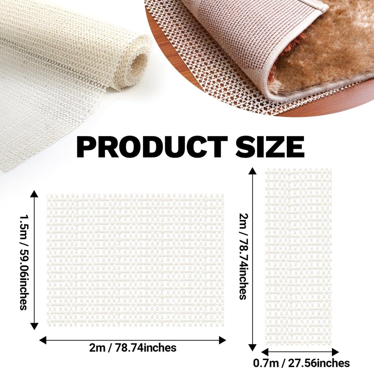 Ibenzoa® Veilige en veelzijdige antislipmat voor tapijten, auto en meer
