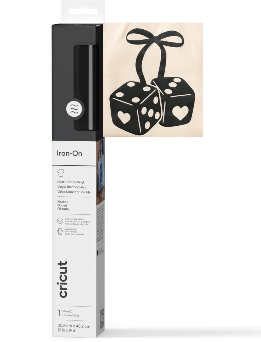 Cricut Flock Iron-On Zwart 30,5 x 48,3 cm
