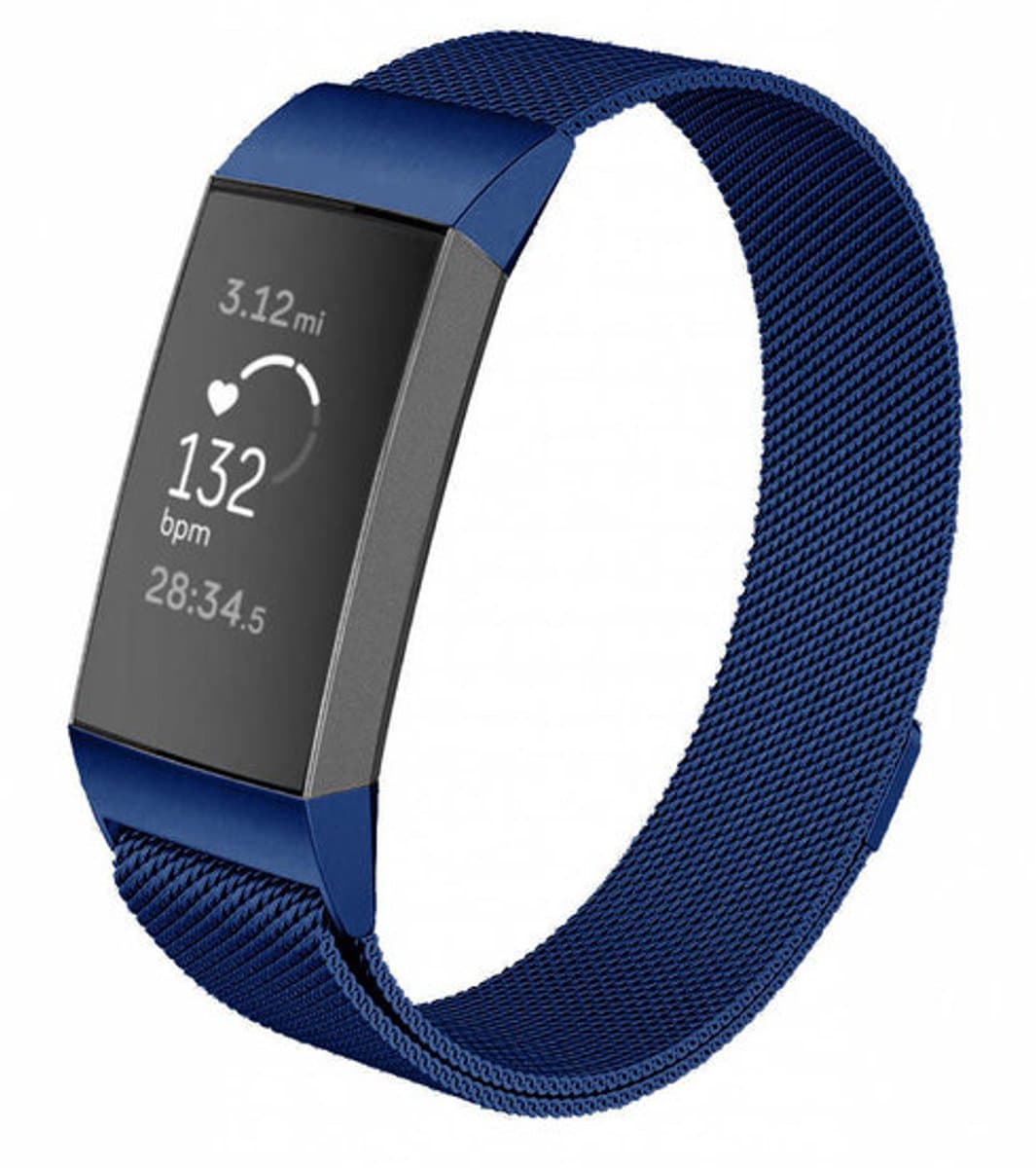 geschikt voor Fitbit geschikt voor Fitbit Charge 3 Milanese band - blauw - Small