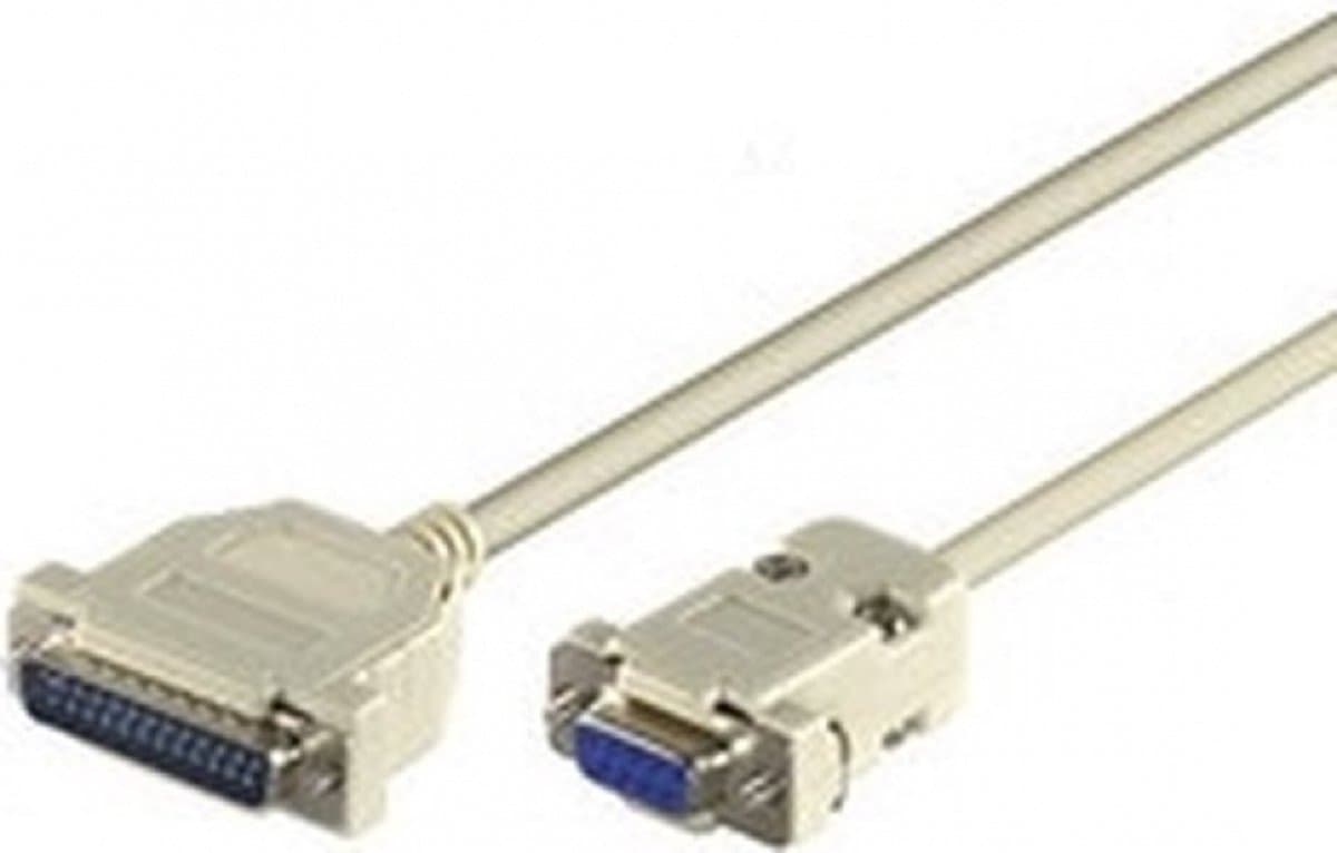 Microconnect DB-9/DB-25 M/F 3m seriële kabel Grijs
