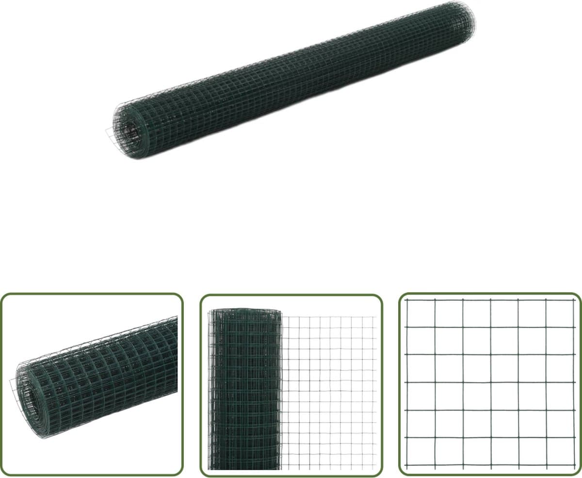 The Living Store Draadgaas Volières 25x1.5m - Robuust staal met PVC coating