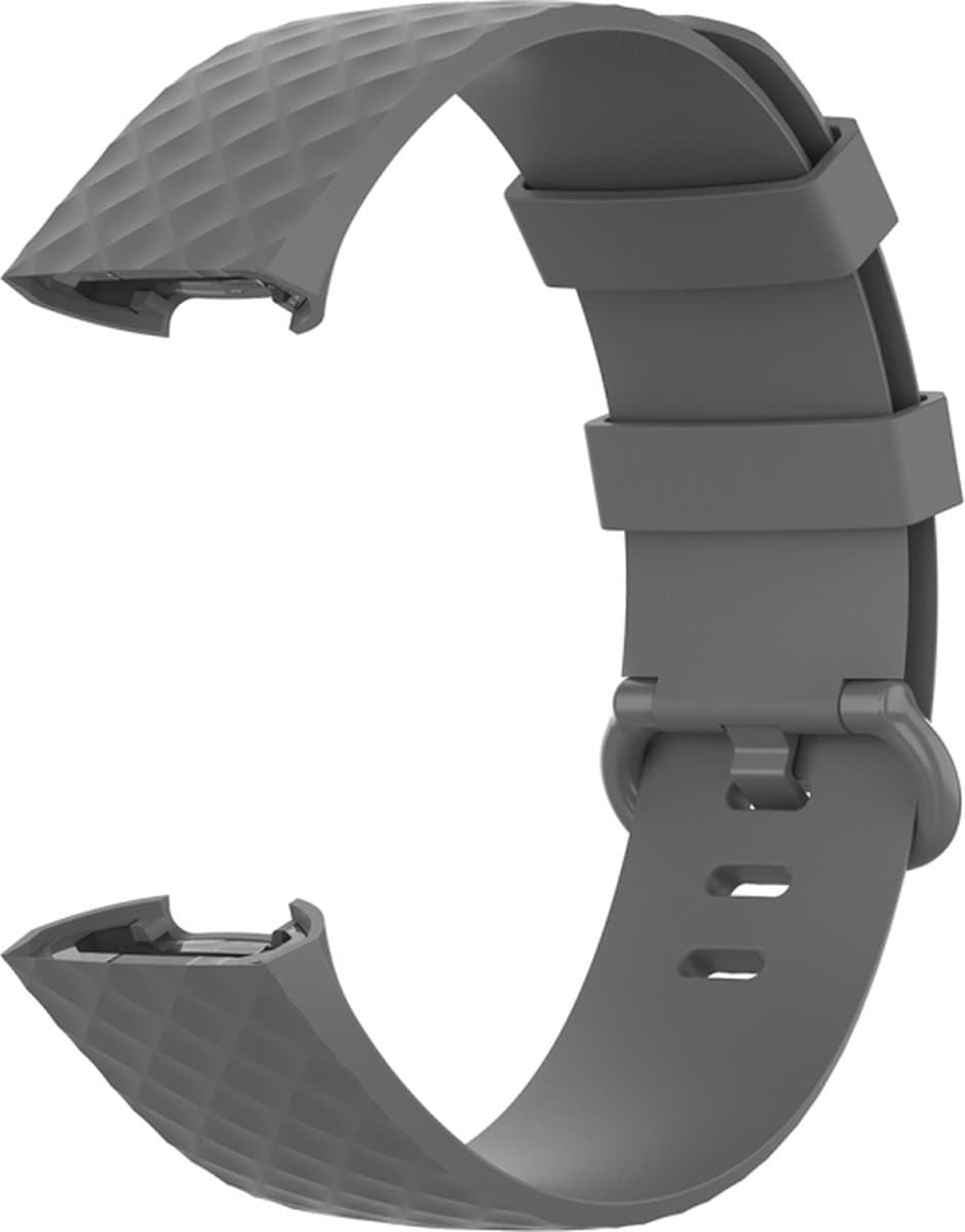 New Age Devi - Sport Wafel Band - Grijs - Maat ML - Geschikt Voor Fitbit Charge 3 4 - Horlogebandje Armbandje