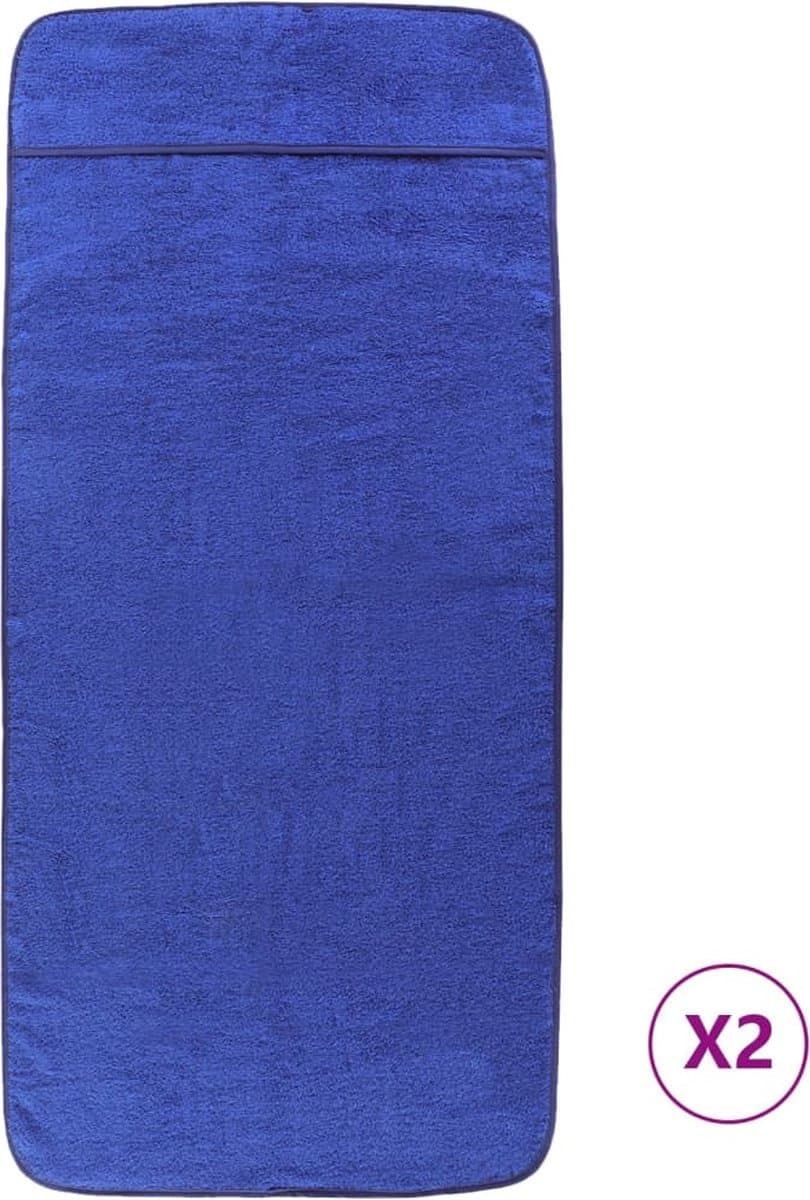 VidaXL Strandhanddoeken set - 2 stuks, 60 x 135 cm, koningsblauw