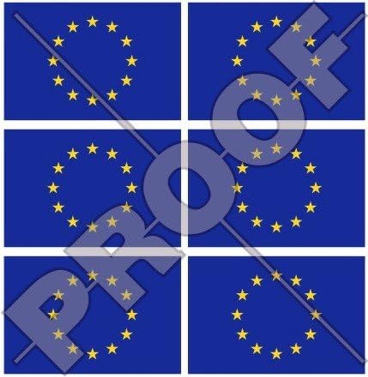 Mini Stickers - EU Vlag - Decoratie Aanbrengen - Waterdicht Vinyl - 6 Stuks - Transparant