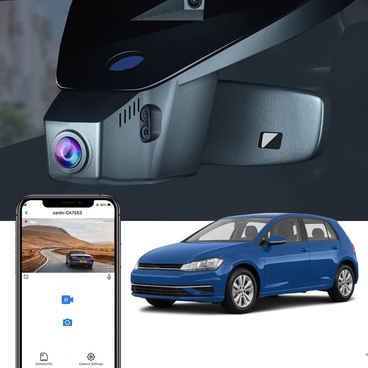 Auto Camera - Rijrecorder - Veilig Rijden - 4K UHD Video - 64GB Kaart - Zwart