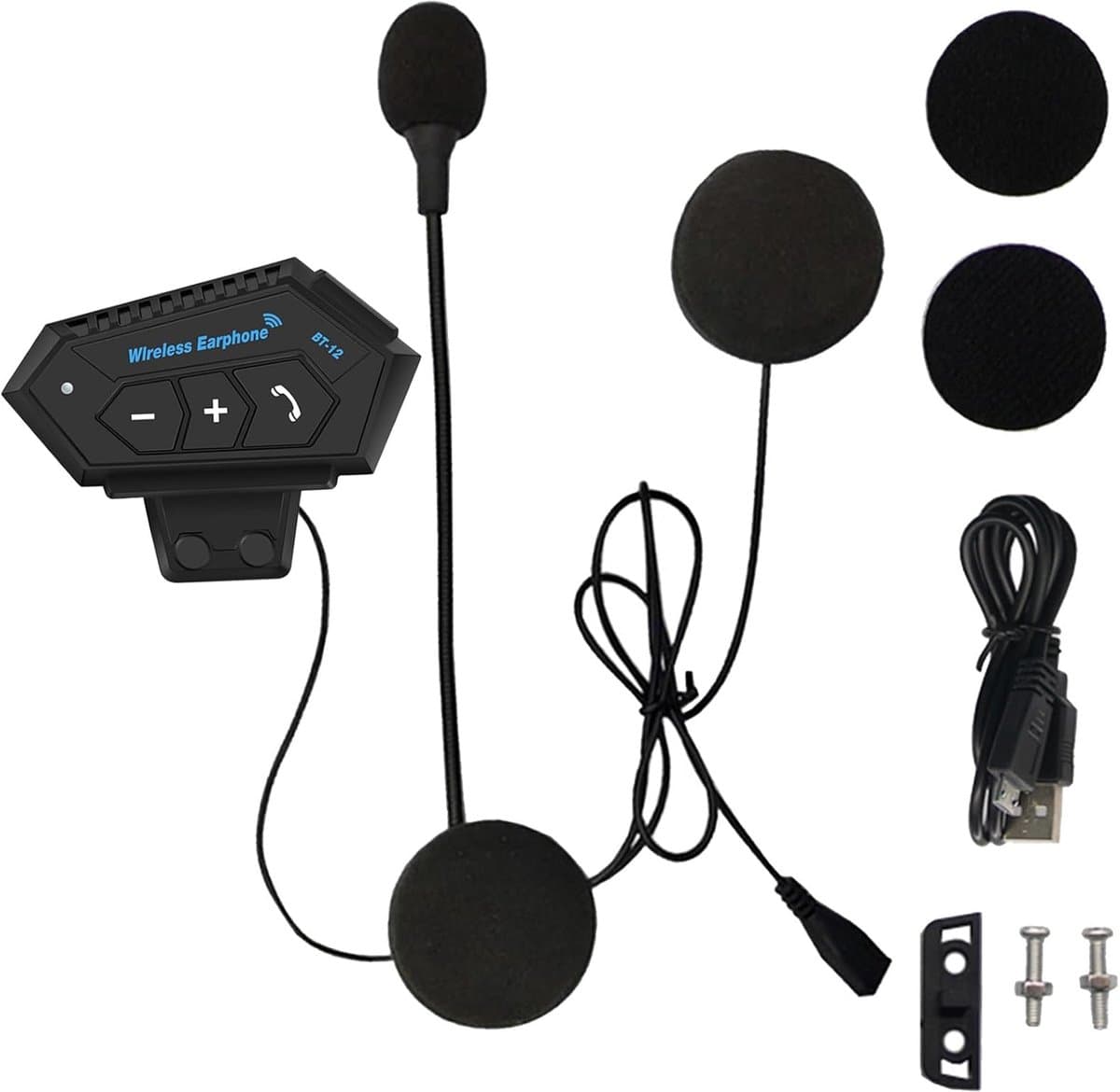 Motorhelm headset - Fiets oortjes - Veilig communiceren - Ruis onderdrukking - 8 uur batterij - Zwart