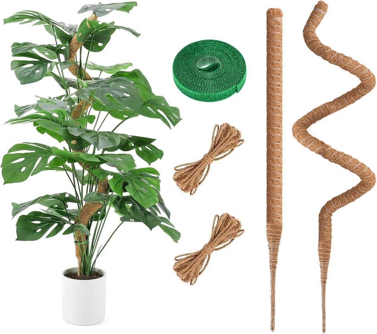 Klimhulp Planten - Mosstok Steun - Planten Ondersteunen - Flexibel Vormbaar - 120 cm Set 2 - Bruin