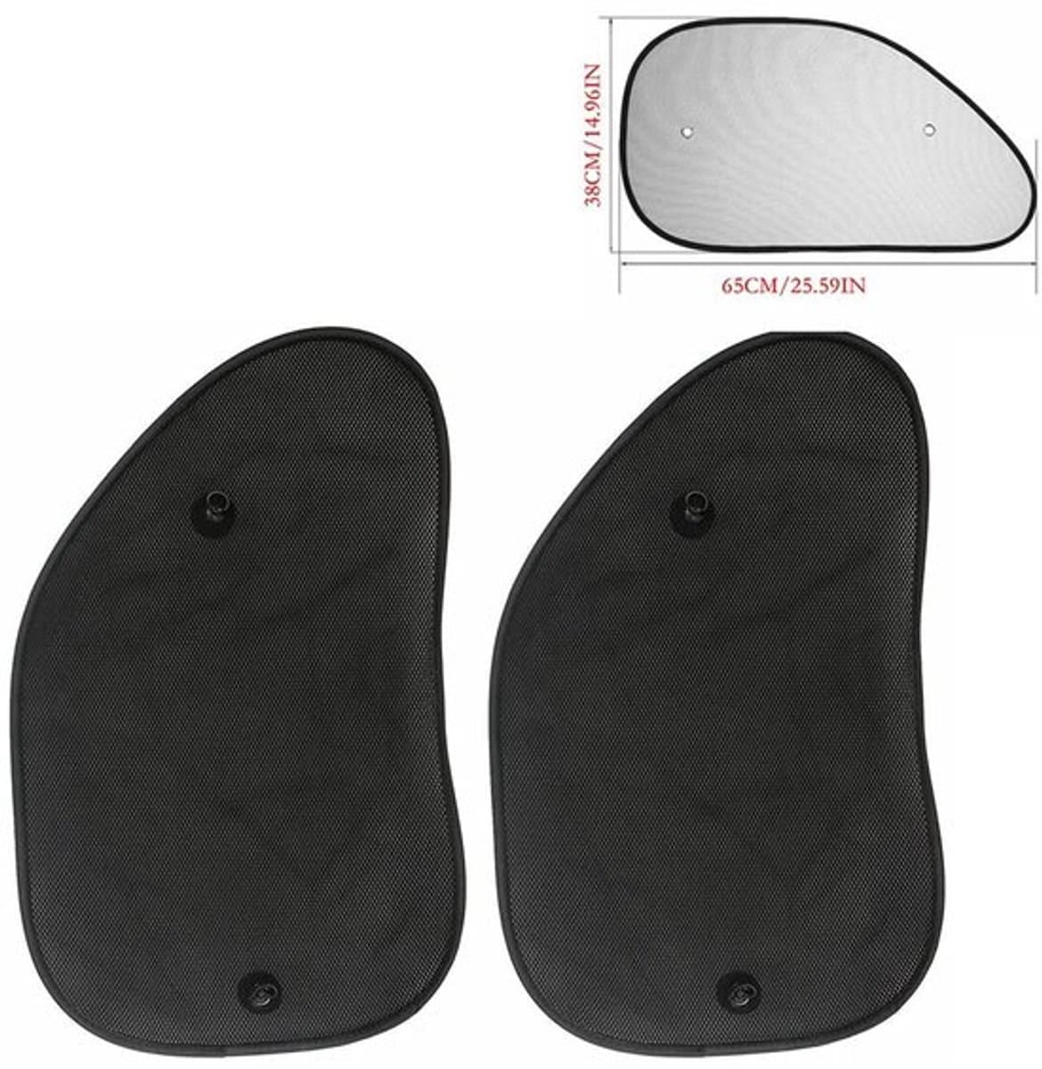 Dailygoody - Autoraam Zonneschermen - UV Bescherming - Zwart - Opvouwbare Mesh