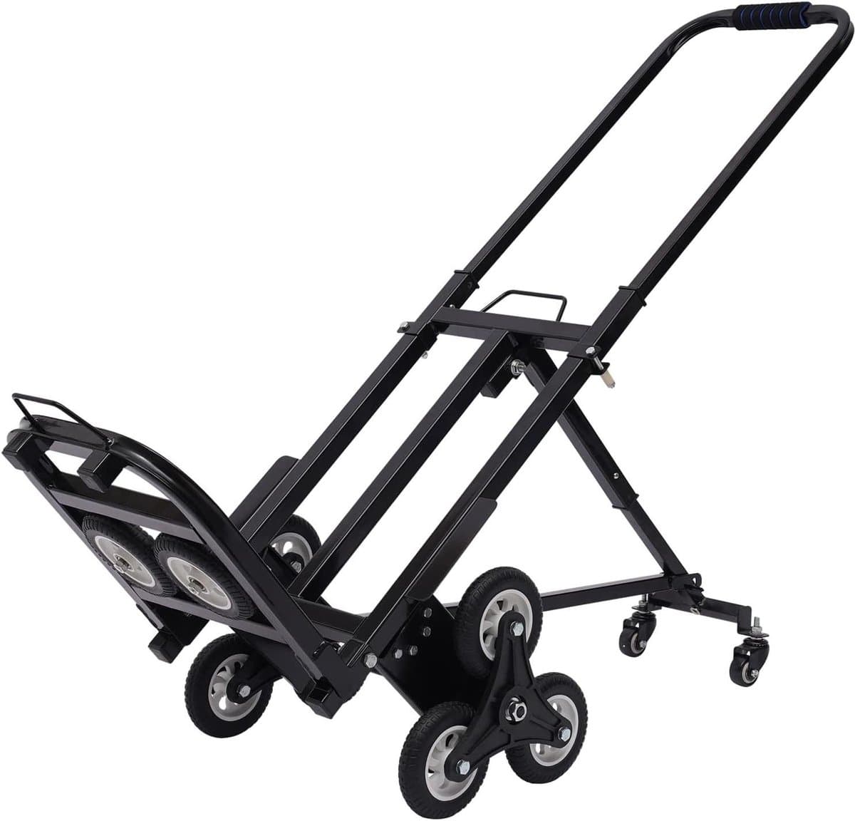 Vouwbare Trappenkruiwagen - Handkar Steekwagen - Zware Zaken Verplaatsen - 10 Hard Rubber Wielen - 150 kg - Zwart