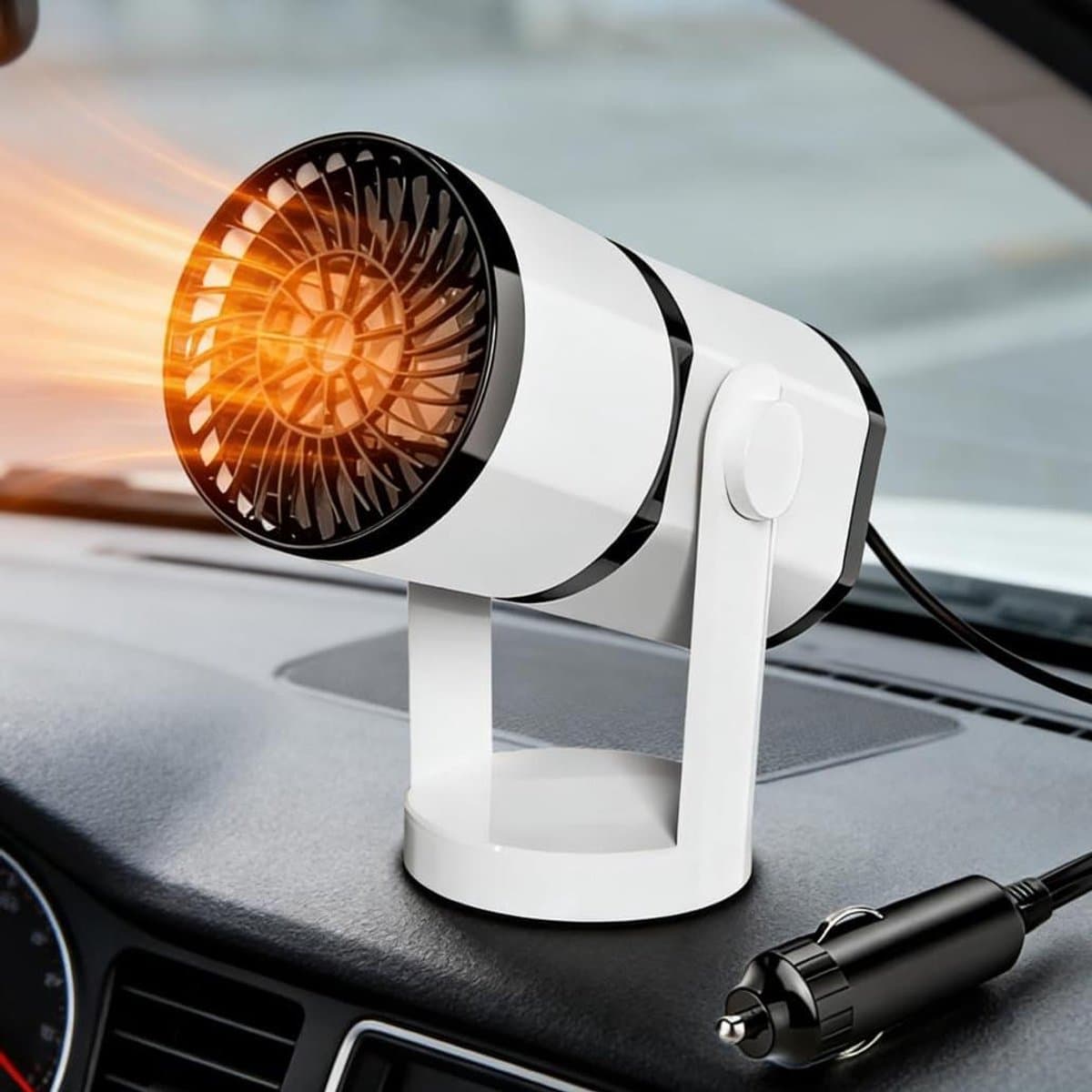 Auto Verwarming - Elektrische Ontdooier - Voorruit Ontdooien - 360 Graden Rotatie - 12V 150W - Zwart